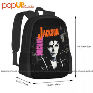 Michael Jackson Bad Tour 1988 Backpack Large Capacity Vintage Schoolbag