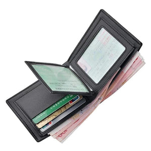 Matte Leather Short Wallet for Men Bifold Slim Purses