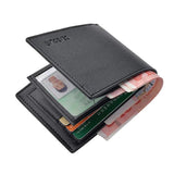 Matte Leather Short Wallet for Men Bifold Slim Purses