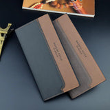 Men's Long Style Stitching Contrast Wallet Multi-card Suit Bag Wallet