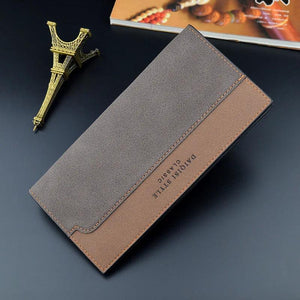 Men's Long Style Stitching Contrast Wallet Multi-card Suit Bag Wallet