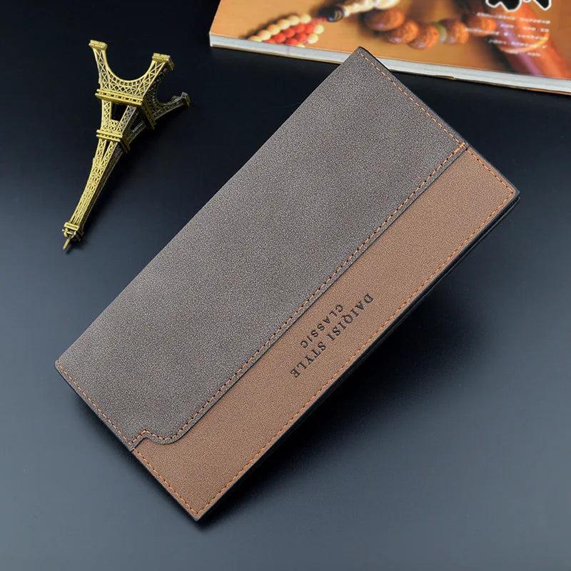 Men's Long Style Stitching Contrast Wallet Multi-card Suit Bag Wallet