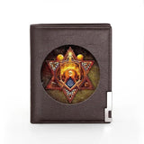 Masonic Symbol Print Leather Wallet Slim Credit Card Holder Money Bag