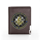 Masonic Man Leather Wallet Good Men Better Billfold Card Holder Money Bag