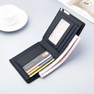Men's Thin Soft Wallet Multi-card Slot Money Clip Fashionable Solid PU