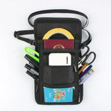 Neck Strip Passport Holder Bag Travel Wallet Zippered Case
