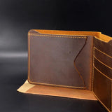 Vintage Men's Leather Wallet Top Crazy Horse Small Purse