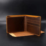 Vintage Men's Leather Wallet Top Crazy Horse Small Purse