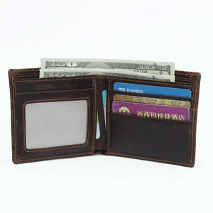 Dragon Pattern Leather Wallet Vintage Dollar Clip Cow Leather Purse