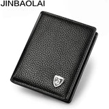 Cowhide Leather Wallets for Men Short Wallet Portefeuille Homme