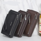 Men's Long Wallet Zipper Clutch Large Capacity Handbag