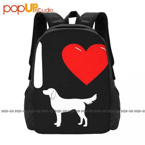 Flat Coated Retriever Silhouette Backpack Gym Art Print