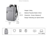 Men School Backpack with Laptop Charging Port Water Resistant Bag114