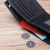 Stylish Men's Short Leather Wallet Money Clip Carteira Masculina