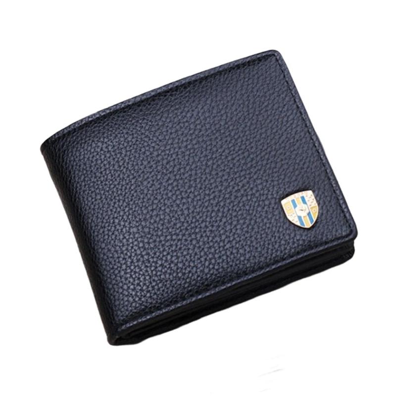 Stylish Men's Short Leather Wallet Money Clip Carteira Masculina