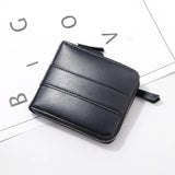 Men's Short Zipper Wallet, Milled PU Handbag for Dating, Japanese Youth Style