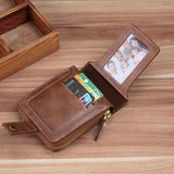 Vintage Men's Wallet Short Purse Hasp Zipper Clutch Solid