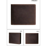 Men's Crazy Horse Leather Wallet Business Retro