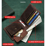 Men's Crazy Horse Leather Wallet Business Retro