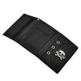 Men Boy Biker Trifold Mini Wallet With Key Chain