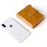 RFID Blocking Men's Leather Wallet with Zipper Coin Pocket