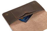 Men's Leather Wallet with Checkbook Holder Long Purse