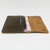 Men's Leather Wallet with Checkbook Holder Long Purse