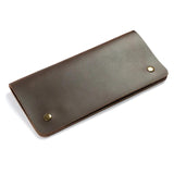 Men's Leather Wallet with Checkbook Holder Long Purse