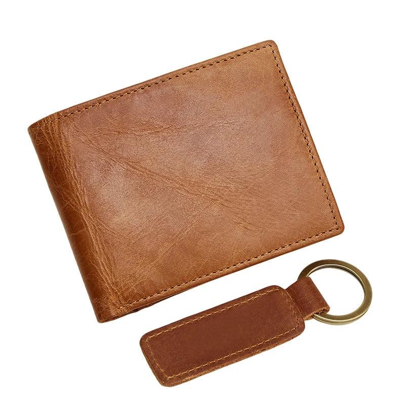Men's Casual Leather Wallet with Coin Pocket