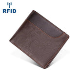 Vintage Cowhide Leather Men Wallet Short Male Purse