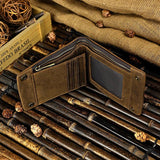 Men's Vintage Leather Travel Wallet Purse 1003