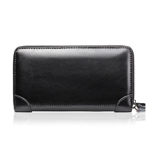Men Vintage Leather Purse Large Capacity Clutch Handbag Billetera