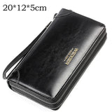 Men Vintage Leather Purse Large Capacity Clutch Handbag Billetera