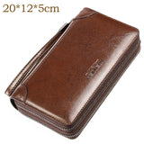 Men Vintage Leather Purse Large Capacity Clutch Handbag Billetera