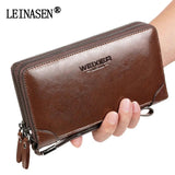 Men Vintage Leather Purse Large Capacity Clutch Handbag Billetera
