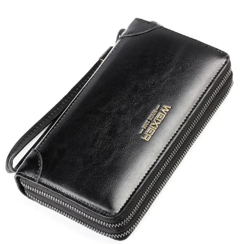 Men Vintage Leather Purse Large Capacity Clutch Handbag Billetera