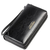 Men Vintage Leather Purse Large Capacity Clutch Handbag Billetera
