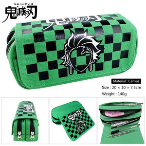 Demon Slayer Kimetsu no Yaiba Anime Canvas Purse Long Wallet Pen Case