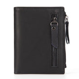 Cow Leather wallet RFID Men's short wallet Zipper bag Vintage Man Purse