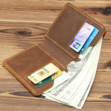 Retro Two Towers Leather Men's Wallet