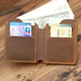 Retro Two Towers Leather Men's Wallet