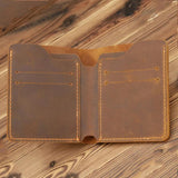 Retro Two Towers Leather Men's Wallet
