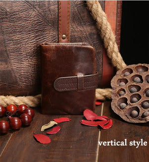 Men Wallets 100% Cow Leather Men Purse Vintage Male Purse 519