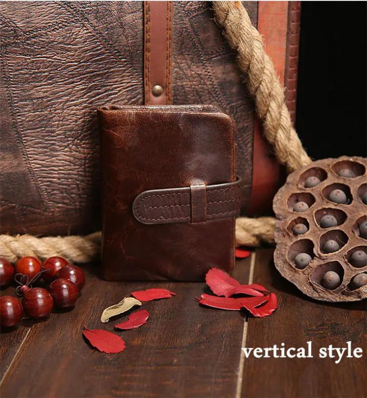 Men Wallets 100% Cow Leather Men Purse Vintage Male Purse 519