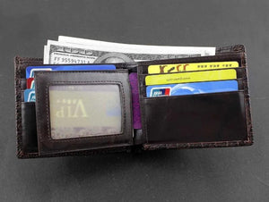 Crocodile Vintage Bifold Cowhide Wallet Money Clip