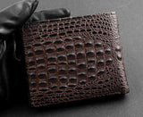 Crocodile Vintage Bifold Cowhide Wallet Money Clip
