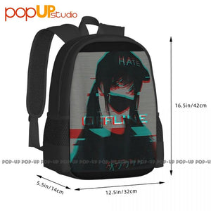 Vaporwave Anime Backpack Large Capacity with Shoe Bag
