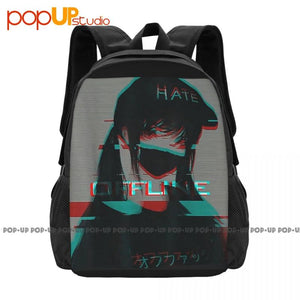 Vaporwave Anime Backpack Large Capacity with Shoe Bag
