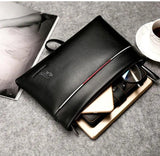 YUES KANGAROO Men Clutch Bag Soft Leather Large Capacity Envelope Wallet