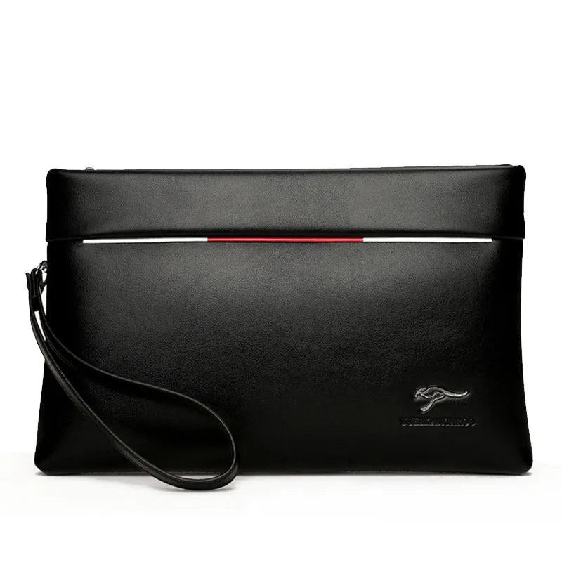 YUES KANGAROO Men Clutch Bag Soft Leather Large Capacity Envelope Wallet
